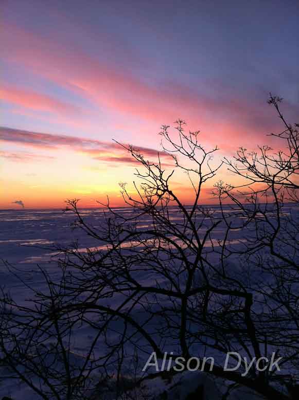Pelee Winter sunset